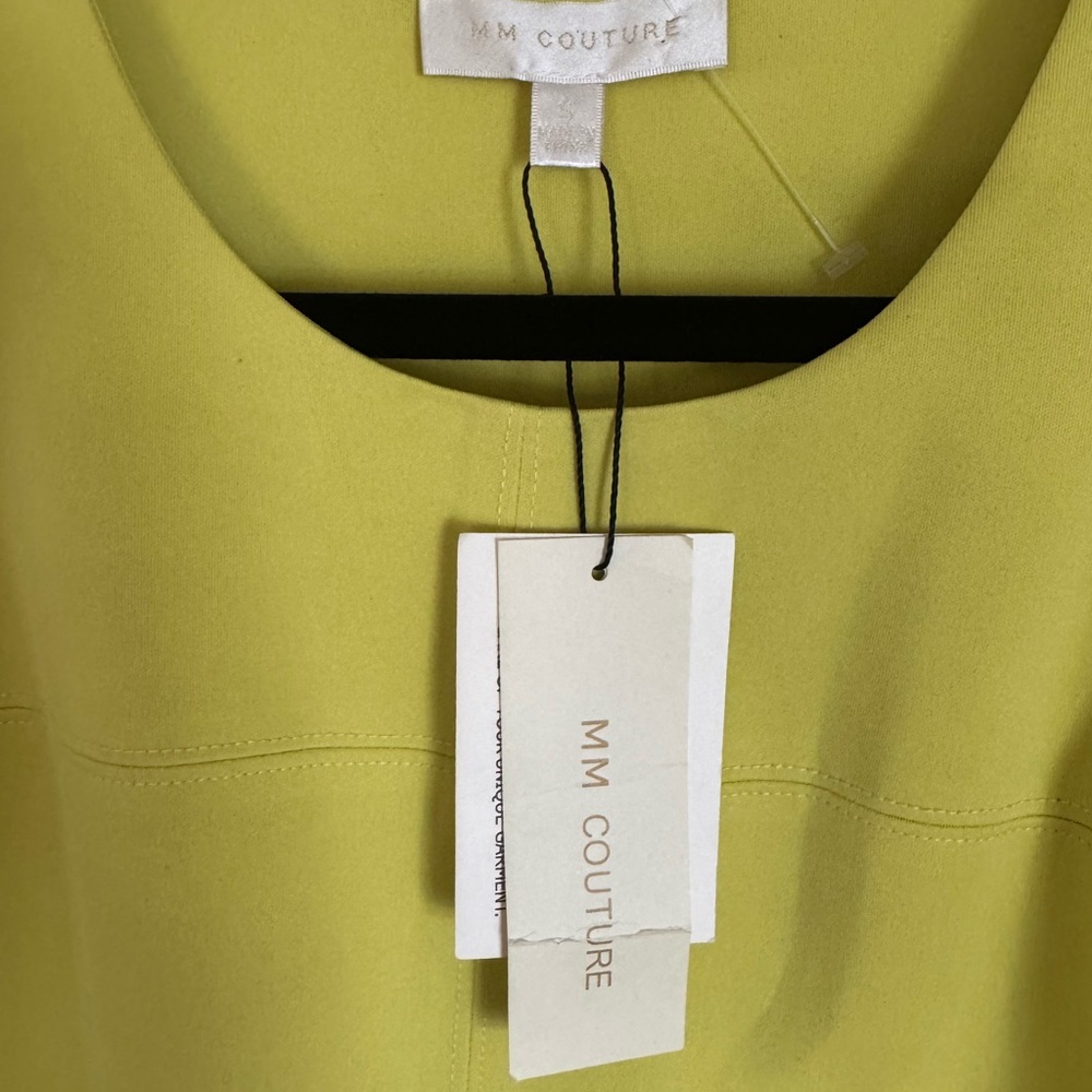 NWT MM Couture Yellow Lace Mini Dress | Palm Beach Resort Chic | Elegant Summer - Picture 4 of 10